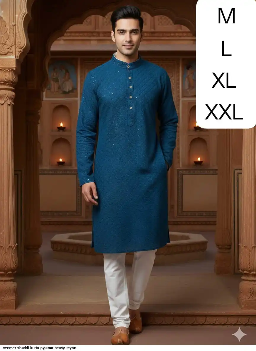 VENMER SHADDI KURTA PYJAMA HEAVY REYON 19