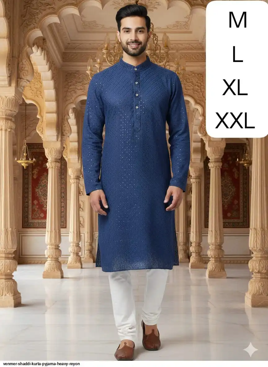 VENMER SHADDI KURTA PYJAMA HEAVY REYON 23