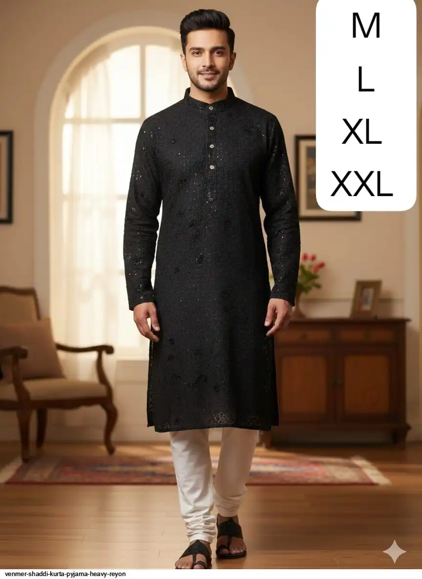 VENMER SHADDI KURTA PYJAMA HEAVY REYON 22