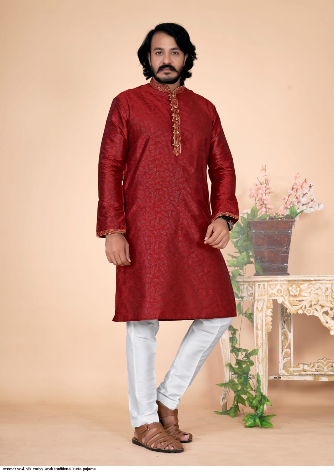 Emboj VenmeR VOL4 silk Emboj work traditional kurta PAJAMA