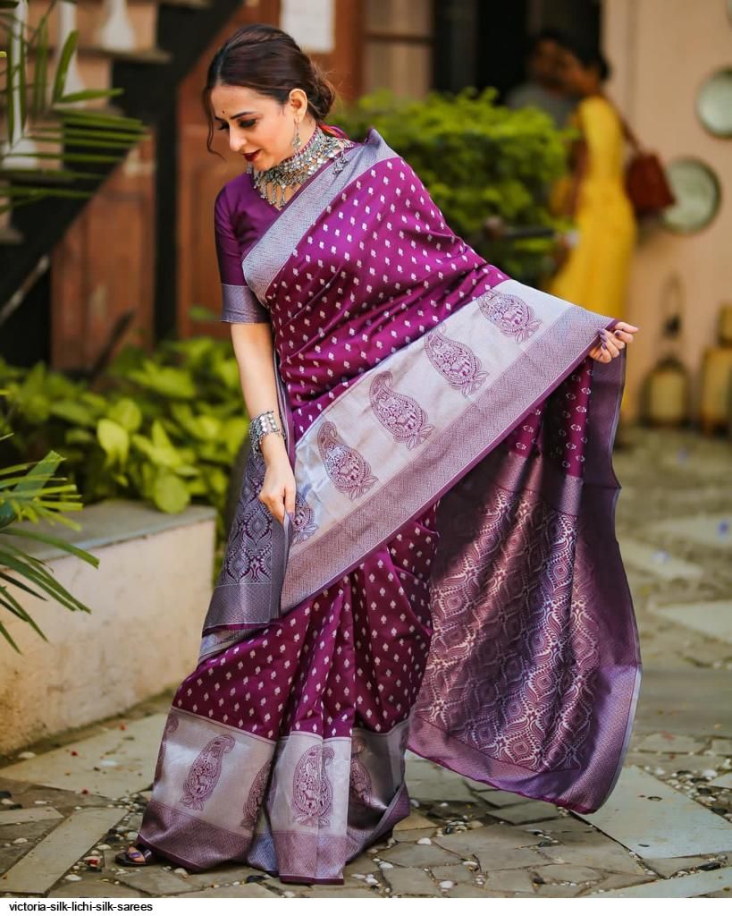 VICTORIA SILK LICHI SILK SAREES