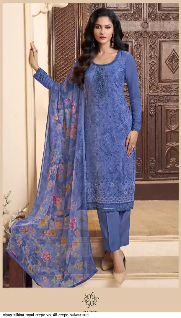 VINAY SILKINA ROYAL CREPE VOL 48 CREPE SALWAR SUIT 5