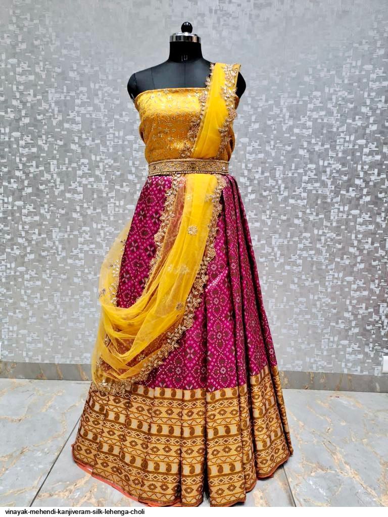 Vinayak MEHENDI Kanjiveram Silk Lehenga Choli