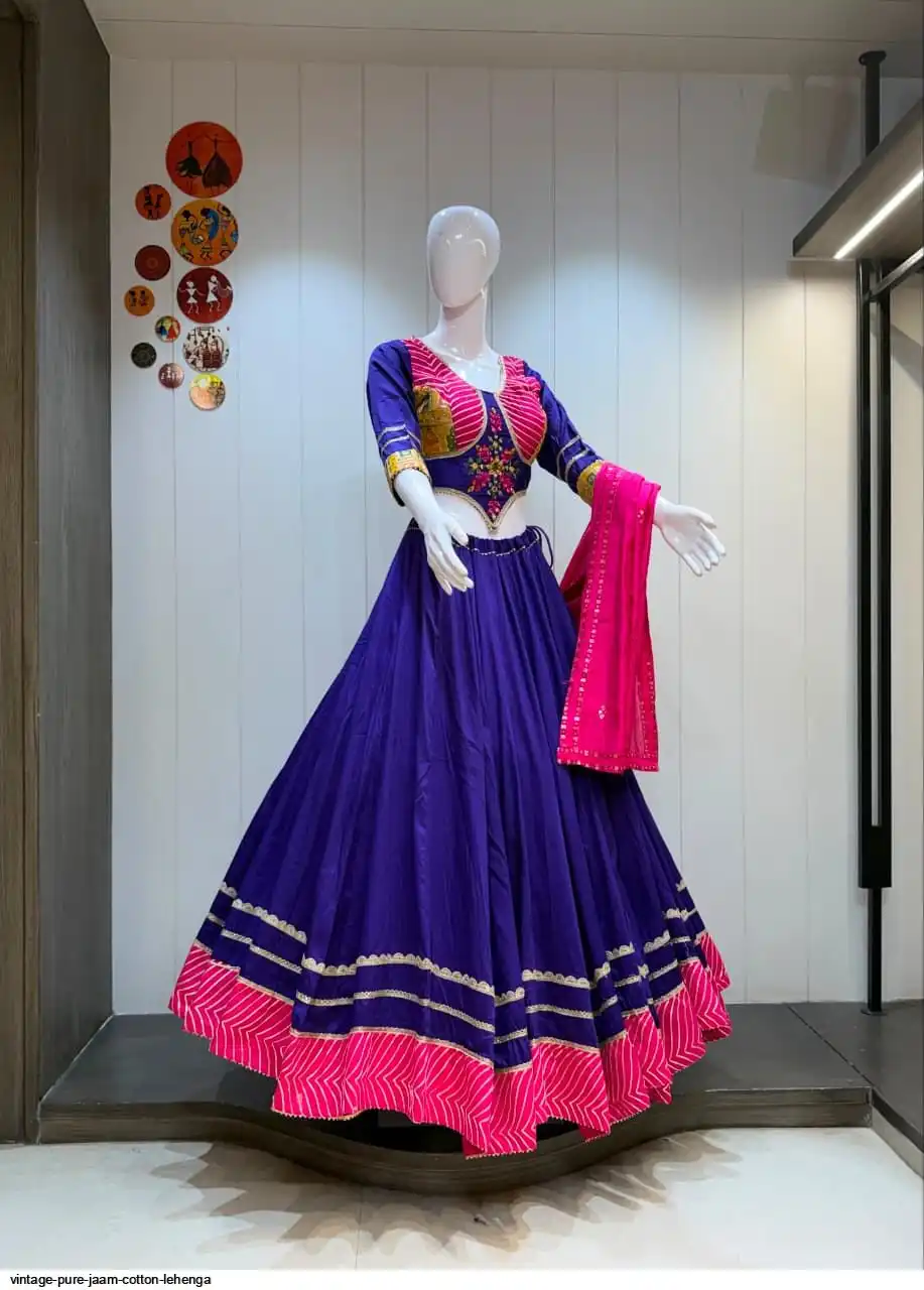 VINTAGE PURE JAAM COTTON LEHENGA 2