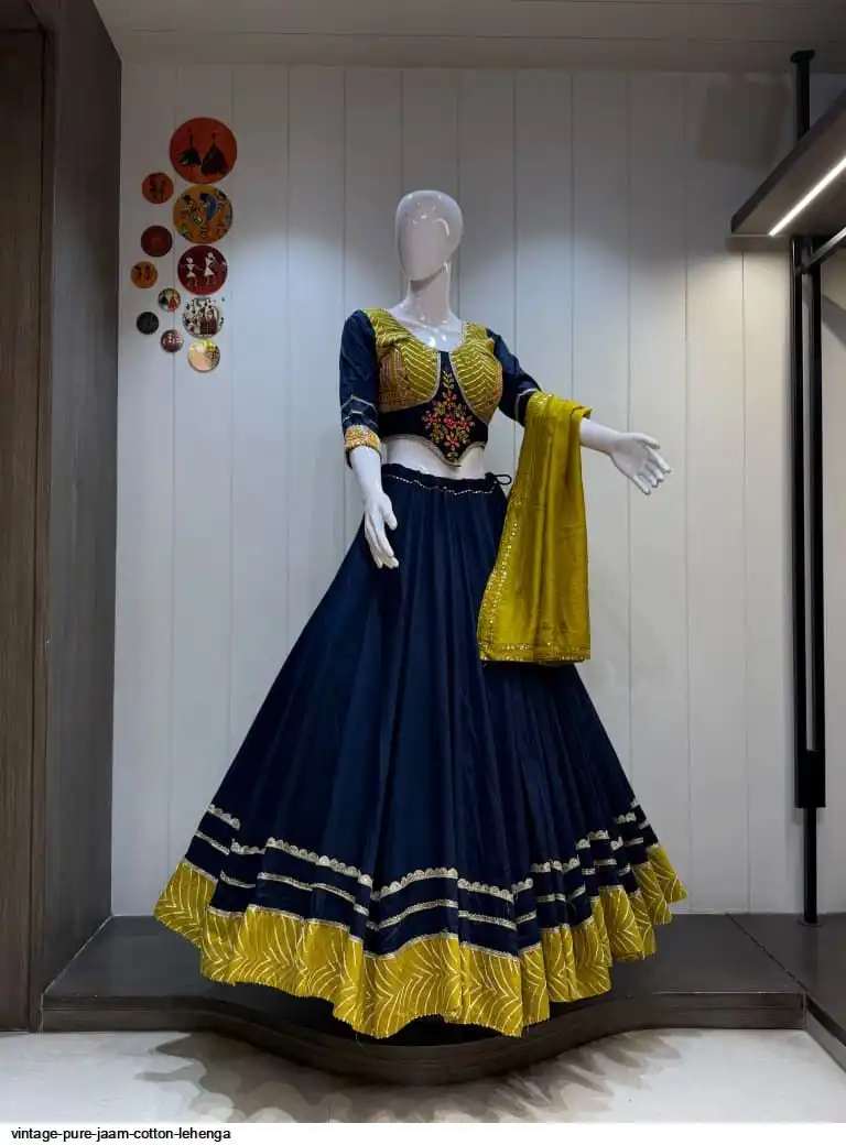VINTAGE PURE JAAM COTTON LEHENGA 5