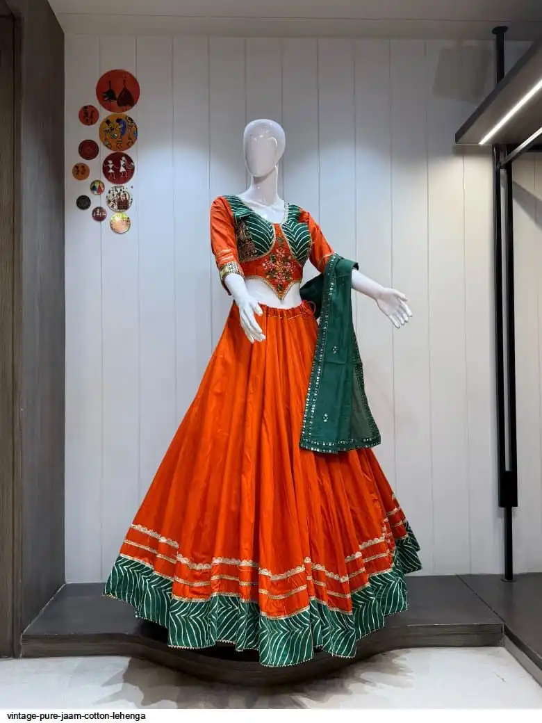 VINTAGE PURE JAAM COTTON LEHENGA 4