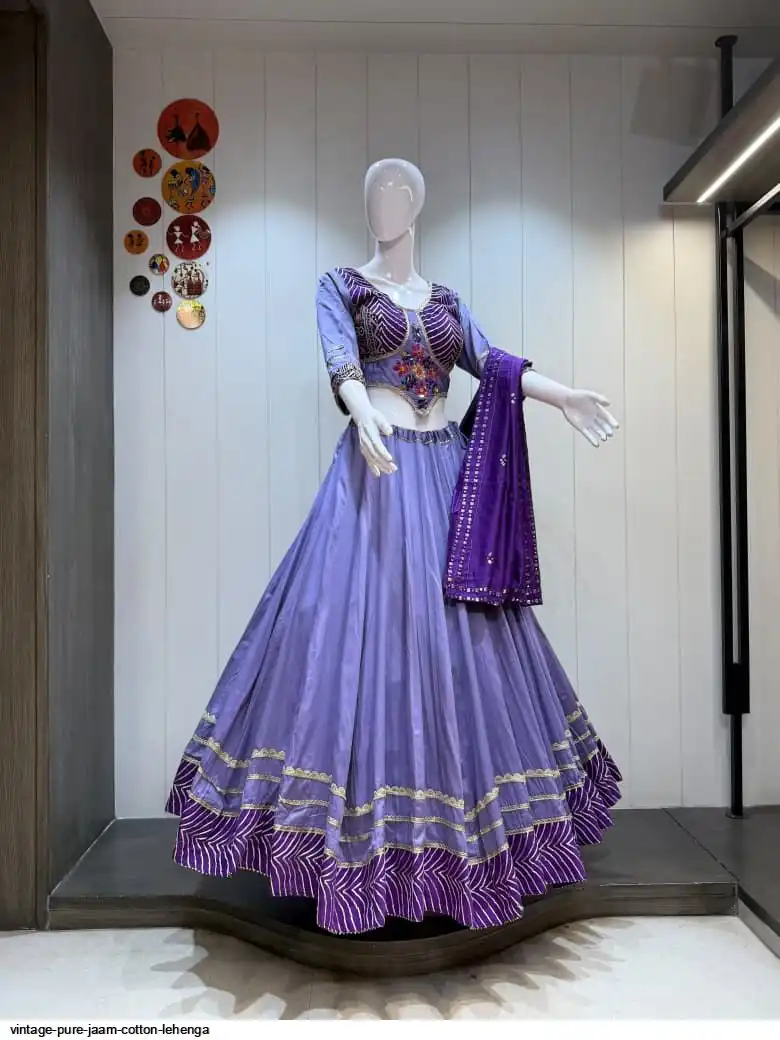 VINTAGE PURE JAAM COTTON LEHENGA 3