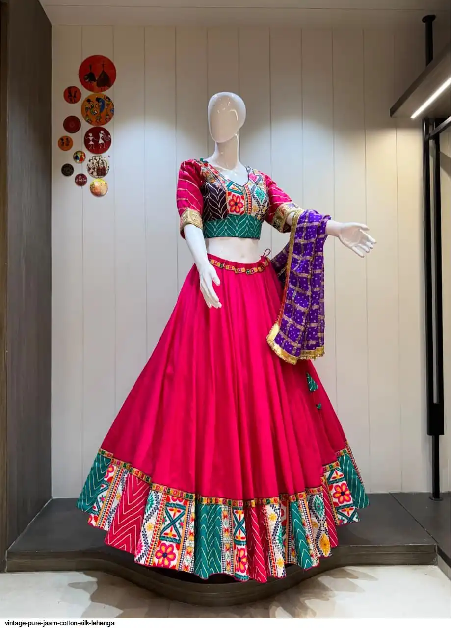 VINTAGE PURE JAAM COTTON SILK LEHENGA 3