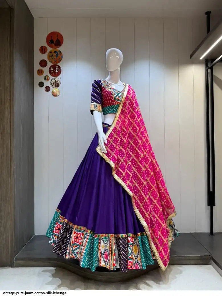 VINTAGE PURE JAAM COTTON SILK LEHENGA 5
