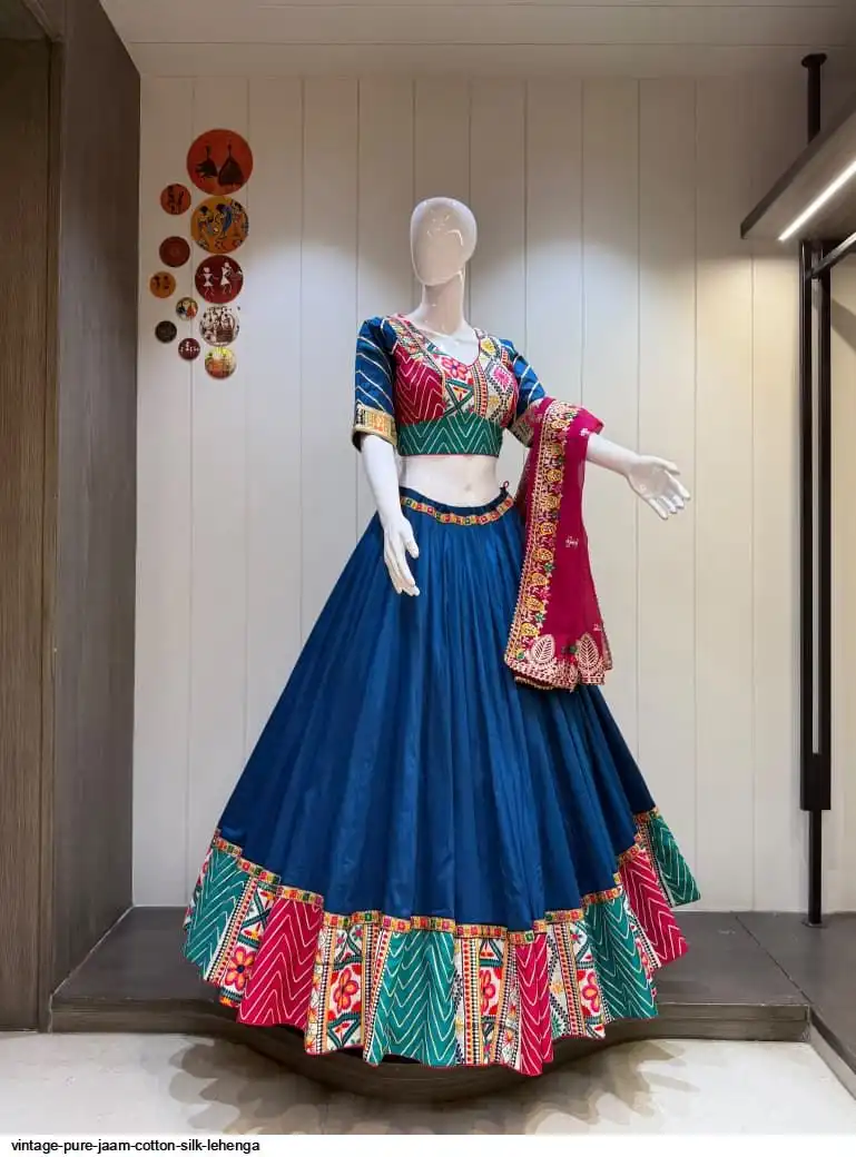 VINTAGE PURE JAAM COTTON SILK LEHENGA 6