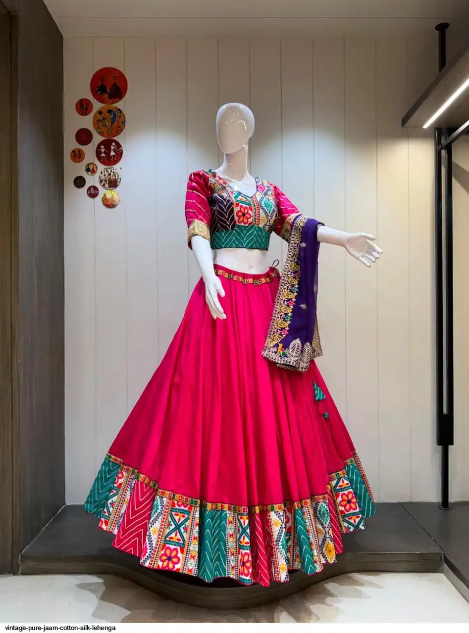 VINTAGE PURE JAAM COTTON SILK LEHENGA 8