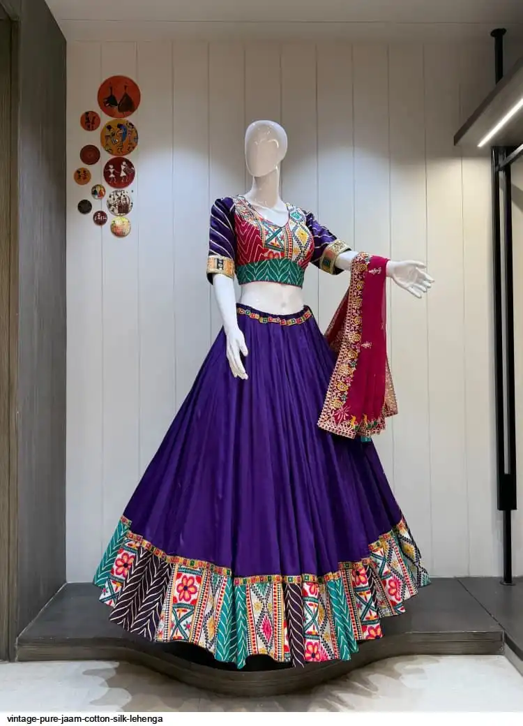 VINTAGE PURE JAAM COTTON SILK LEHENGA 7