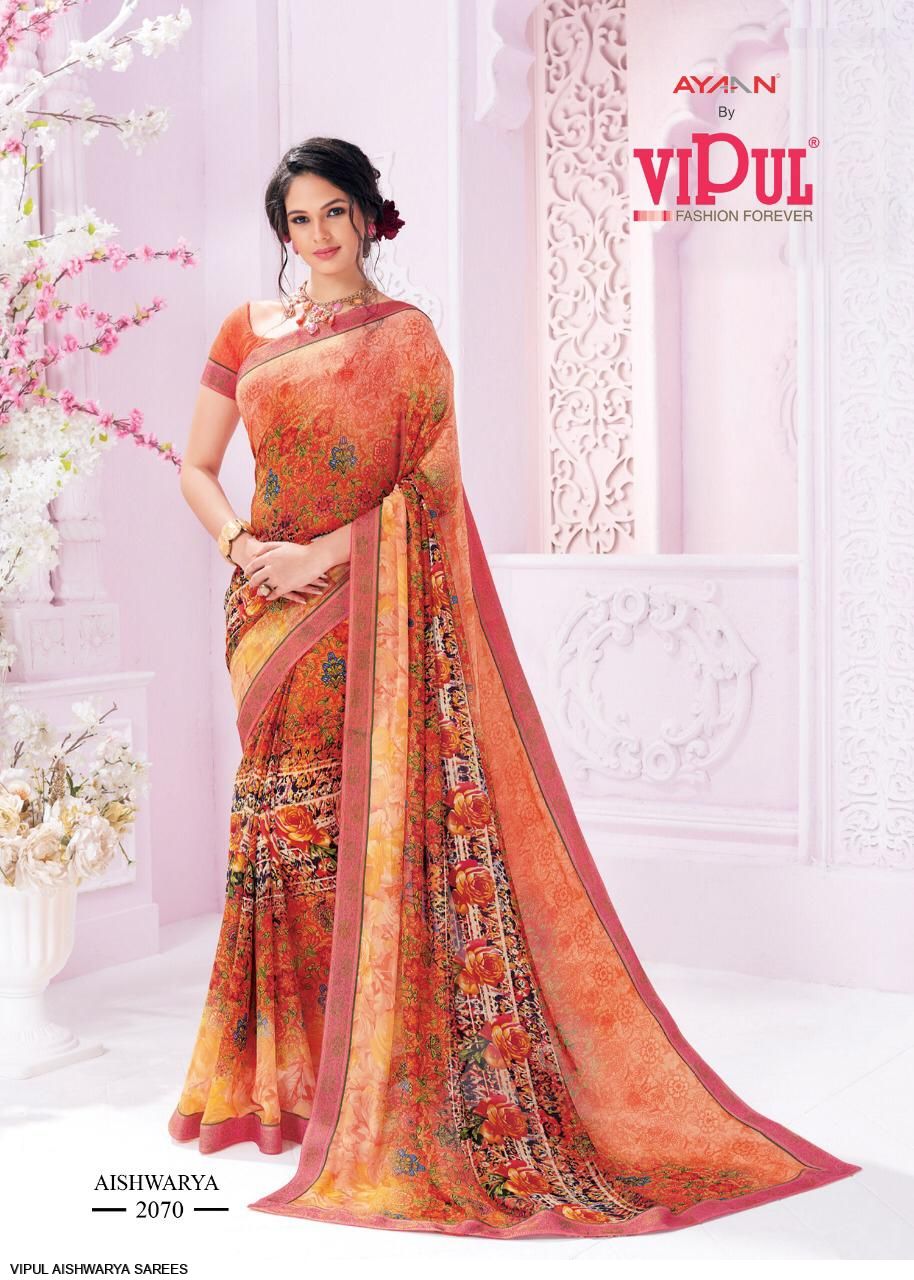 Vipul Fashion Heritage Silk Virasat 35721-35738 Series Fancy Crape Prints  Sarees Collection Wholesale Dealer