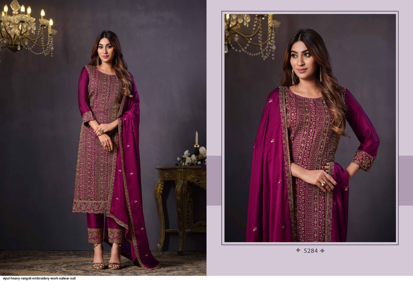 Vipul Heavy rangoli Embroidery Work salwar suit