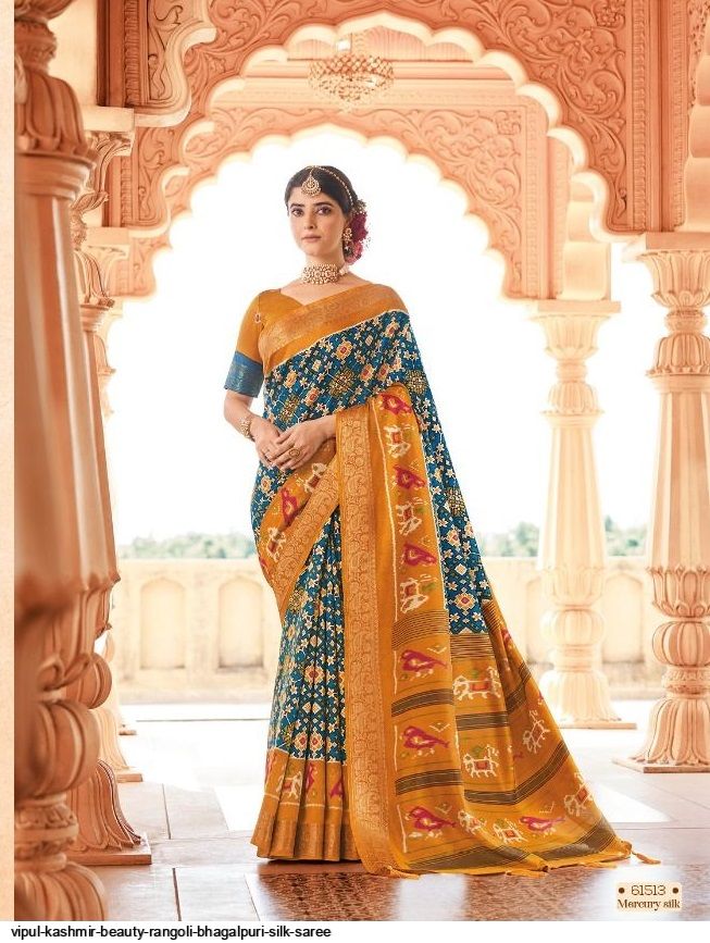 vipul kashmir beauty rangoli bhagalpuri silk saree 5072