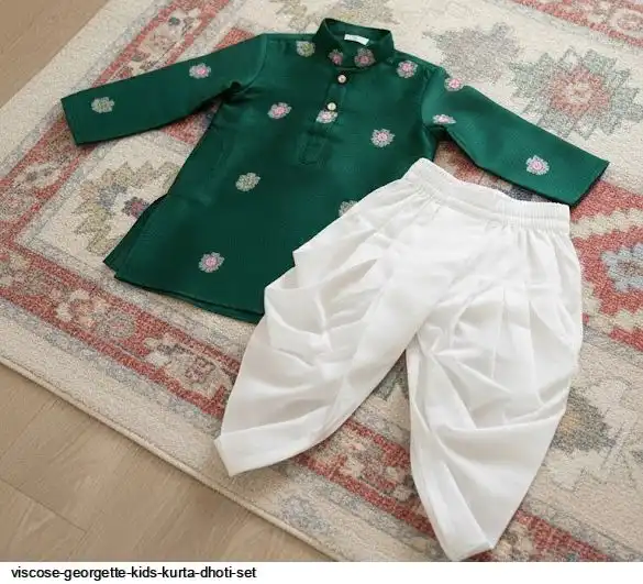 VISCOSE GEORGETTE KIDS KURTA DHOTI SET C