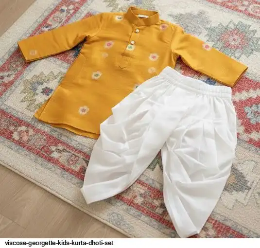 VISCOSE GEORGETTE KIDS KURTA DHOTI SET A
