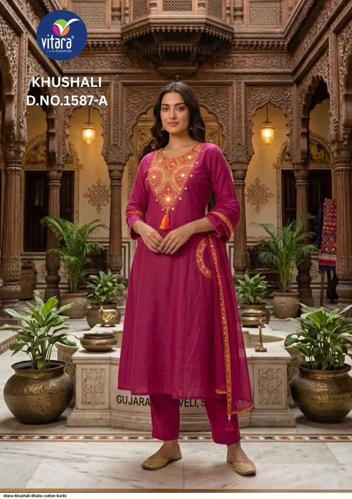 VITARA KHUSHALI DHABU COTTON KURTIS A