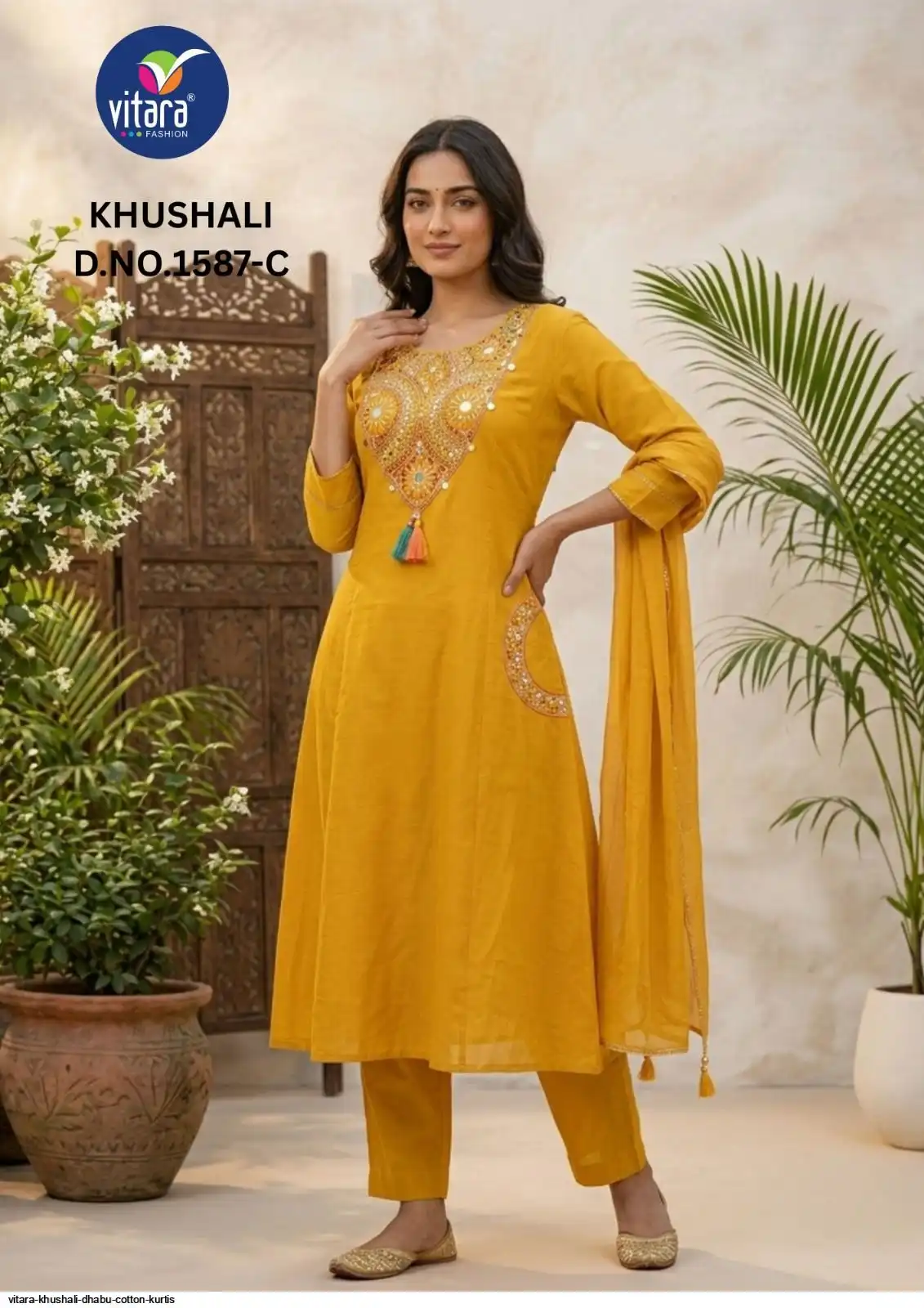 VITARA KHUSHALI DHABU COTTON KURTIS C