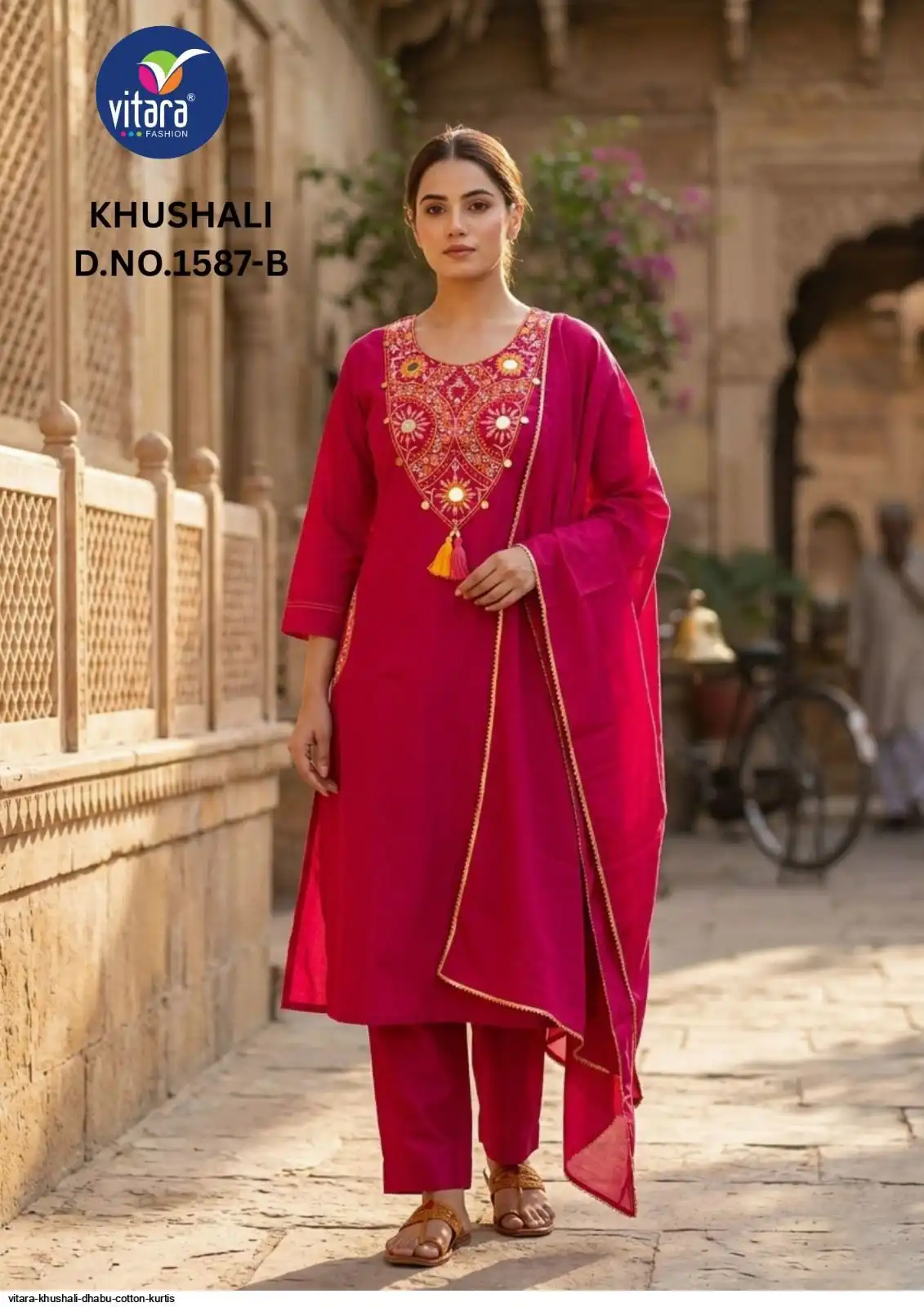 VITARA KHUSHALI DHABU COTTON KURTIS D