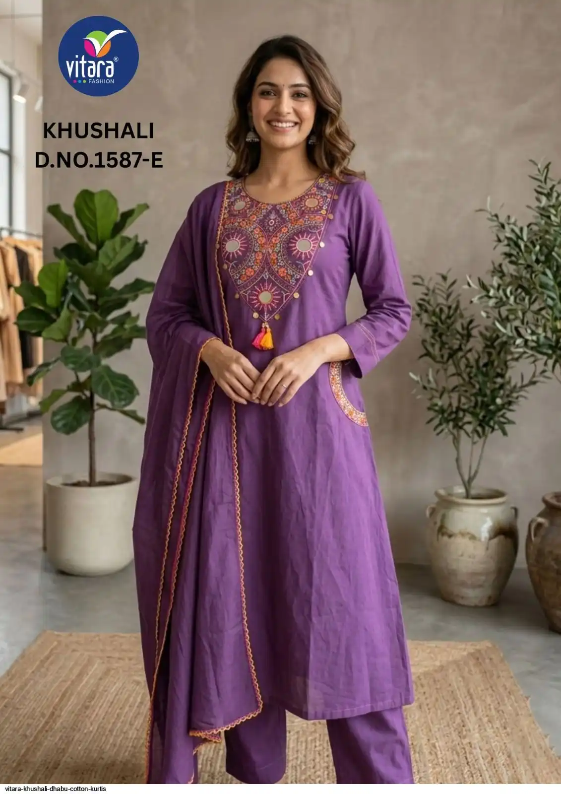 VITARA KHUSHALI DHABU COTTON KURTIS E