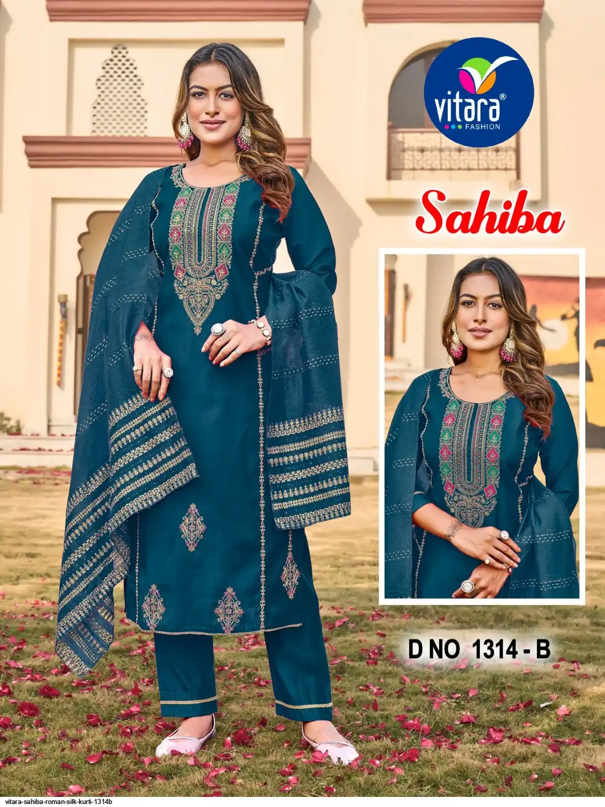 VITARA SAHIBA ROMAN SILK KURTI 1314B
