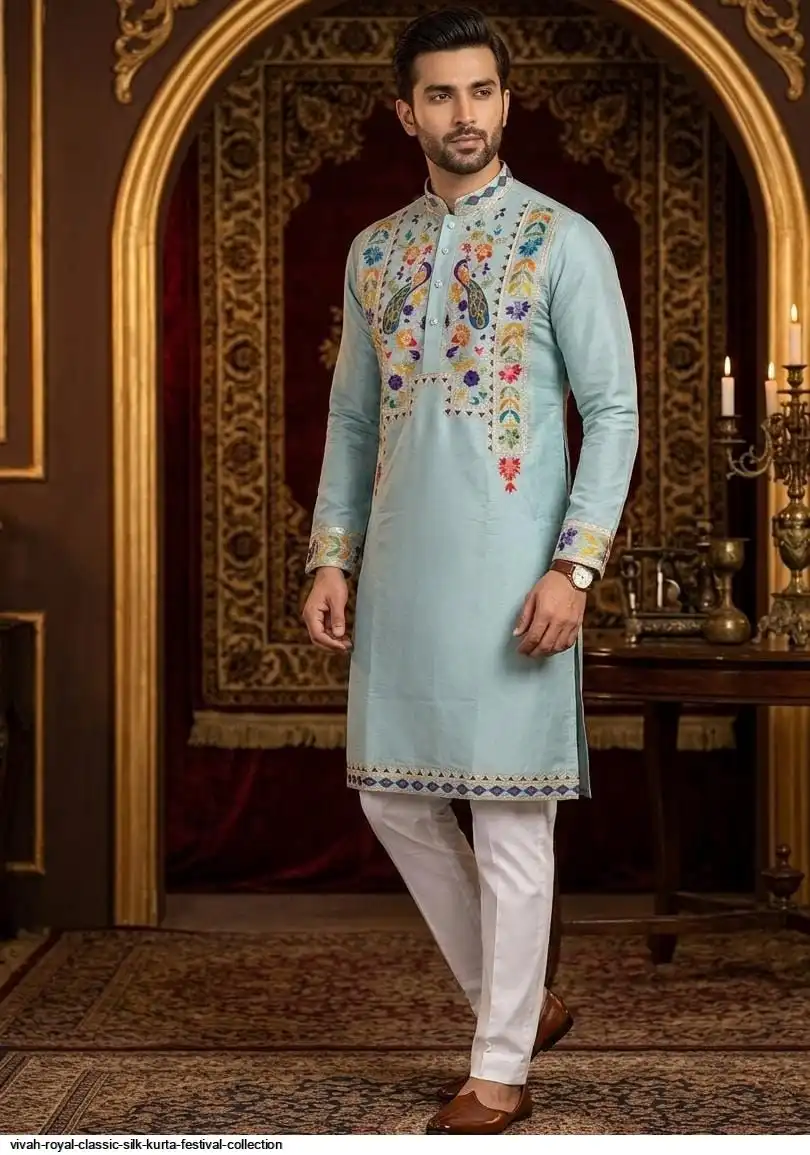VIVAH ROYAL CLASSIC SILK KURTA FESTIVAL COLLECTION D