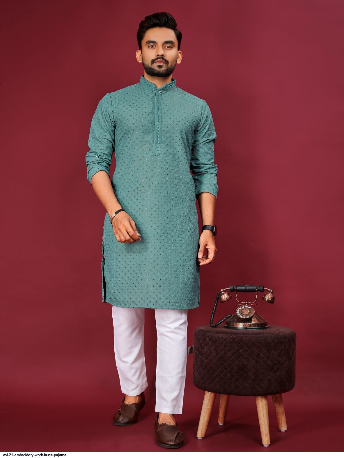 VOL 21 EMBROIDERY WORK KURTA PAJAMA