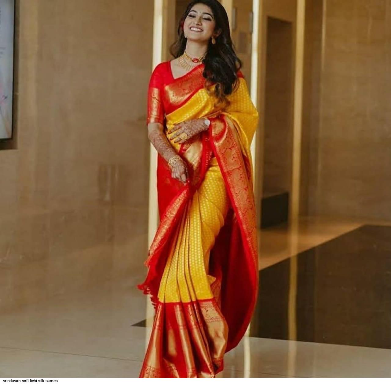 VRINDAVAN SOFT LICHI SILK SAREES