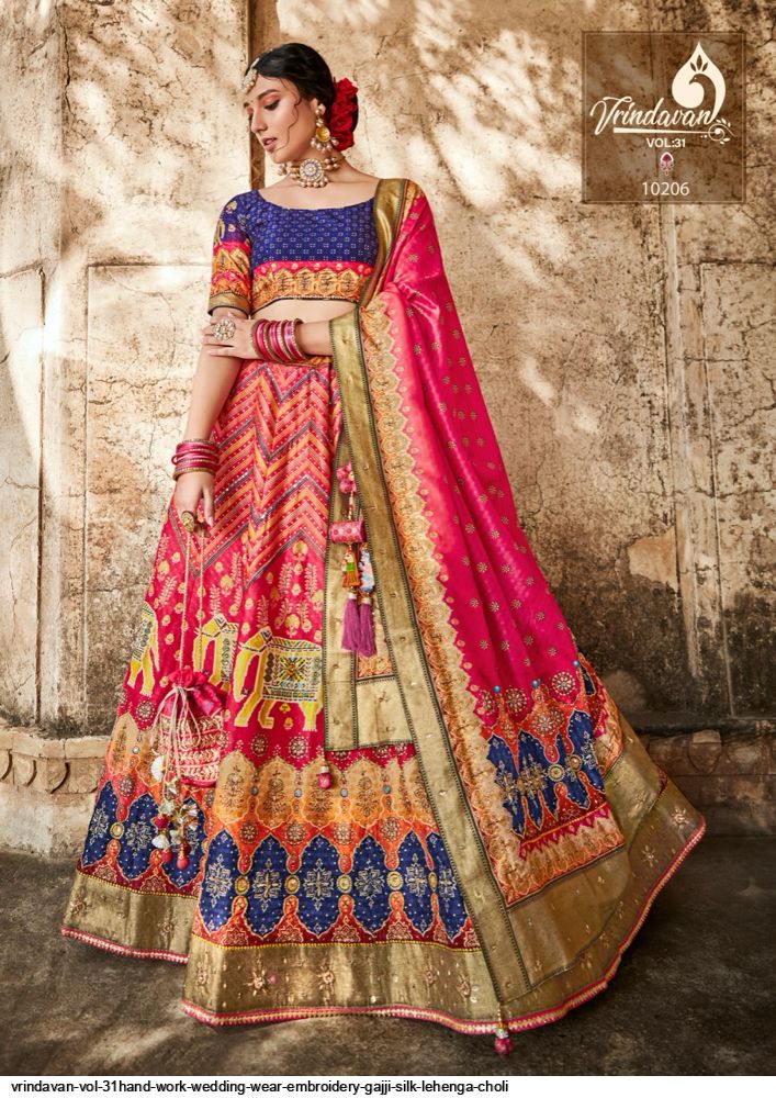 Red Color Traditional Chinon Silk Print With Khatli Work Lehenga Choli at  Rs 5499.00 | Nana Varachha | Surat| ID: 2853386860562