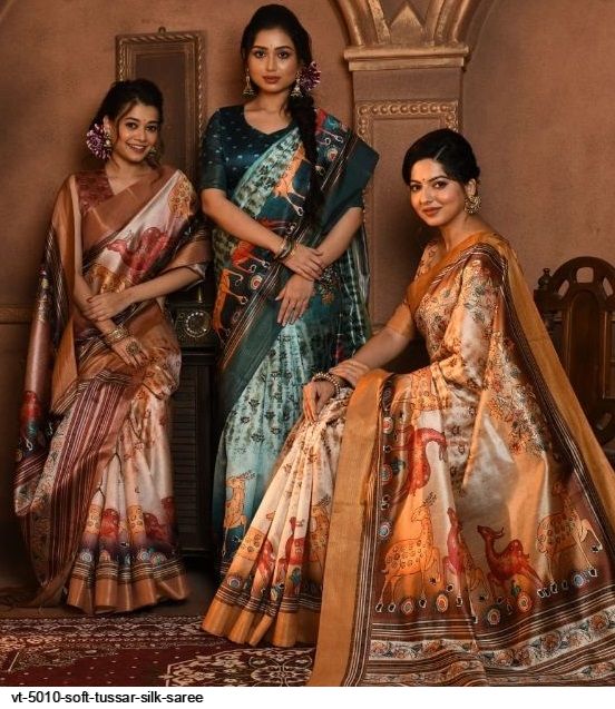 Latest Soft Tussar Silk Saree by Ethereal Vastralay at Rs.849/Piece in  surat offer by ETHEREAL VASTRALAY