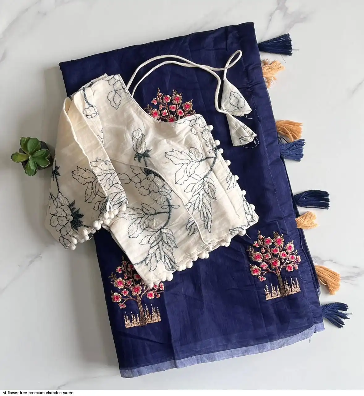 VT FLOWER TREE PREMIUM CHANDERI SAREE G