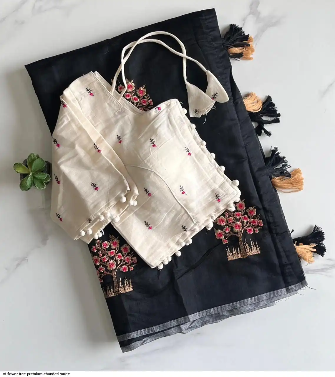 VT FLOWER TREE PREMIUM CHANDERI SAREE D
