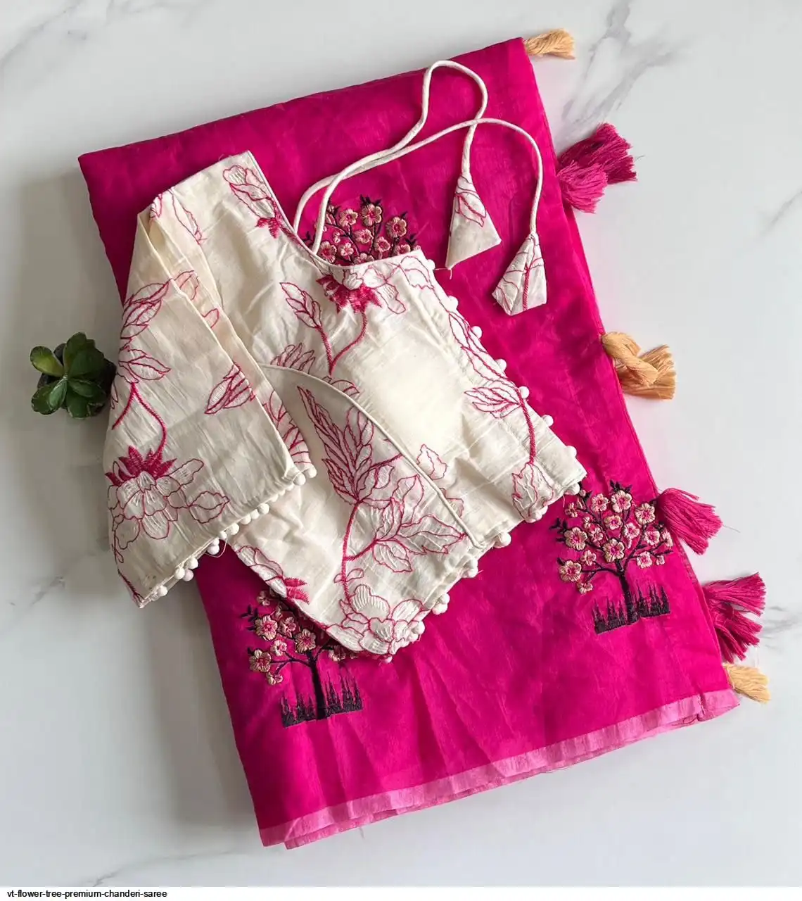 VT FLOWER TREE PREMIUM CHANDERI SAREE E