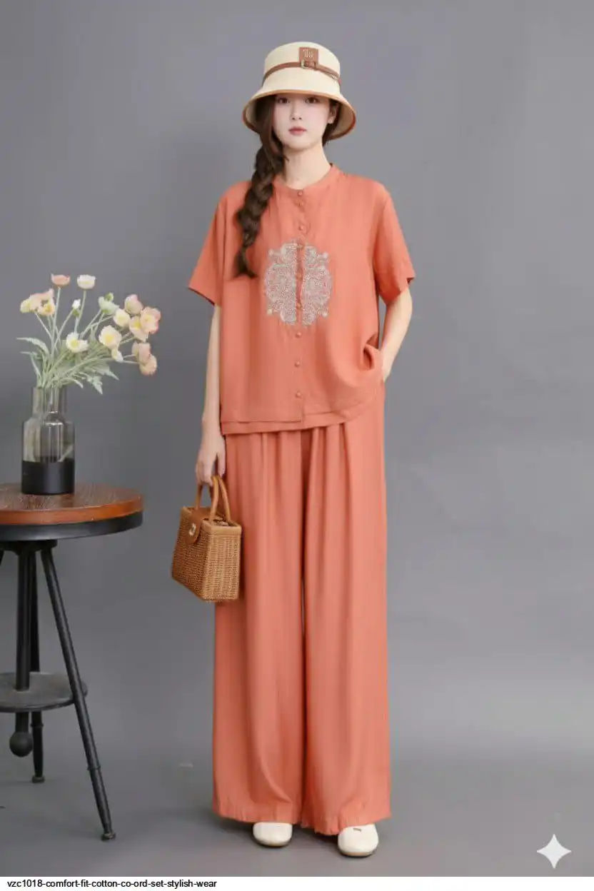 VZC1018 COMFORT FIT COTTON CO ORD SET STYLISH WEAR C