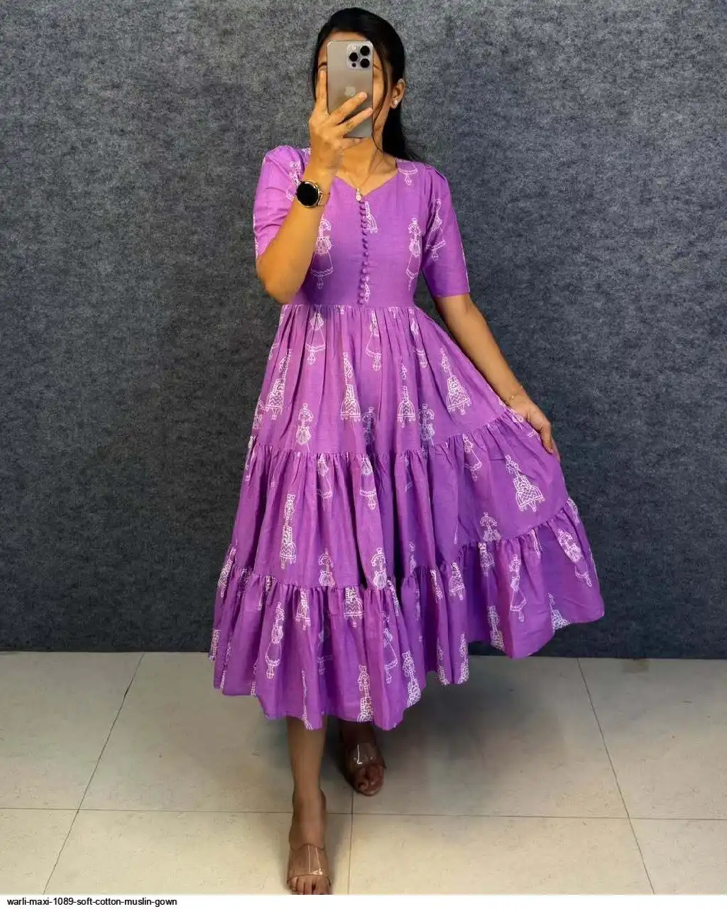 WARLI MAXI 1089 SOFT COTTON MUSLIN GOWN 2