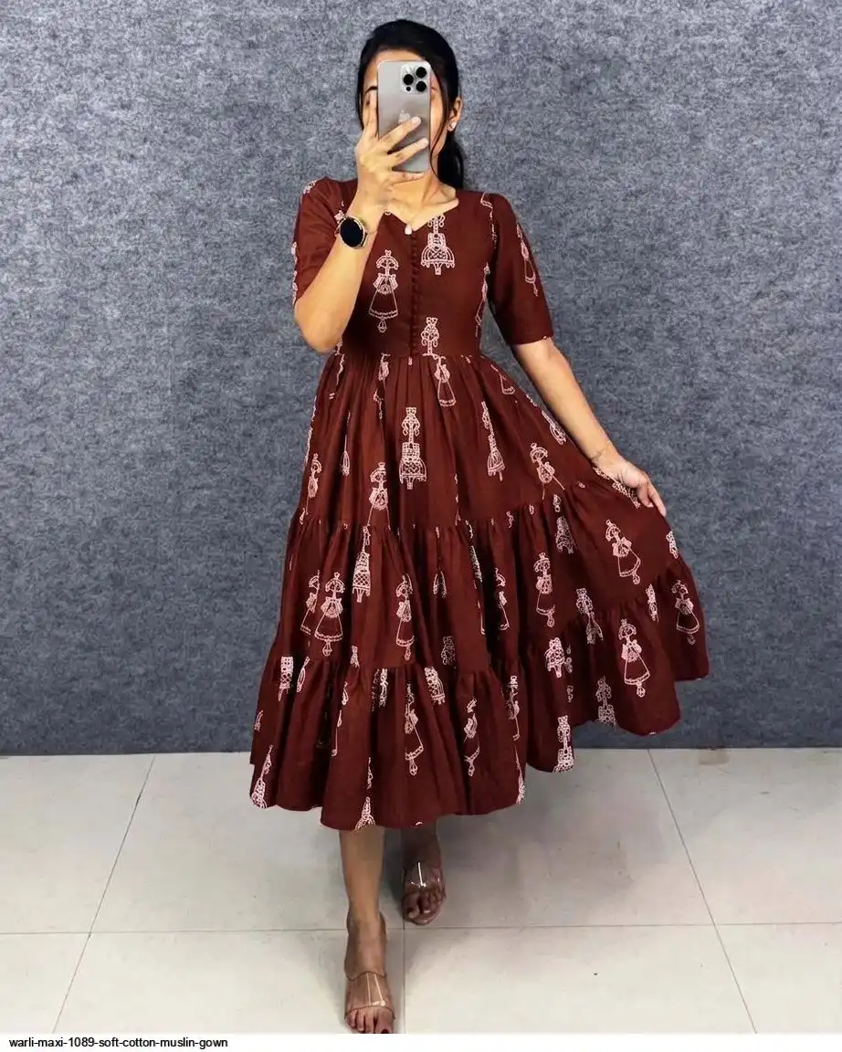 WARLI MAXI 1089 SOFT COTTON MUSLIN GOWN 4