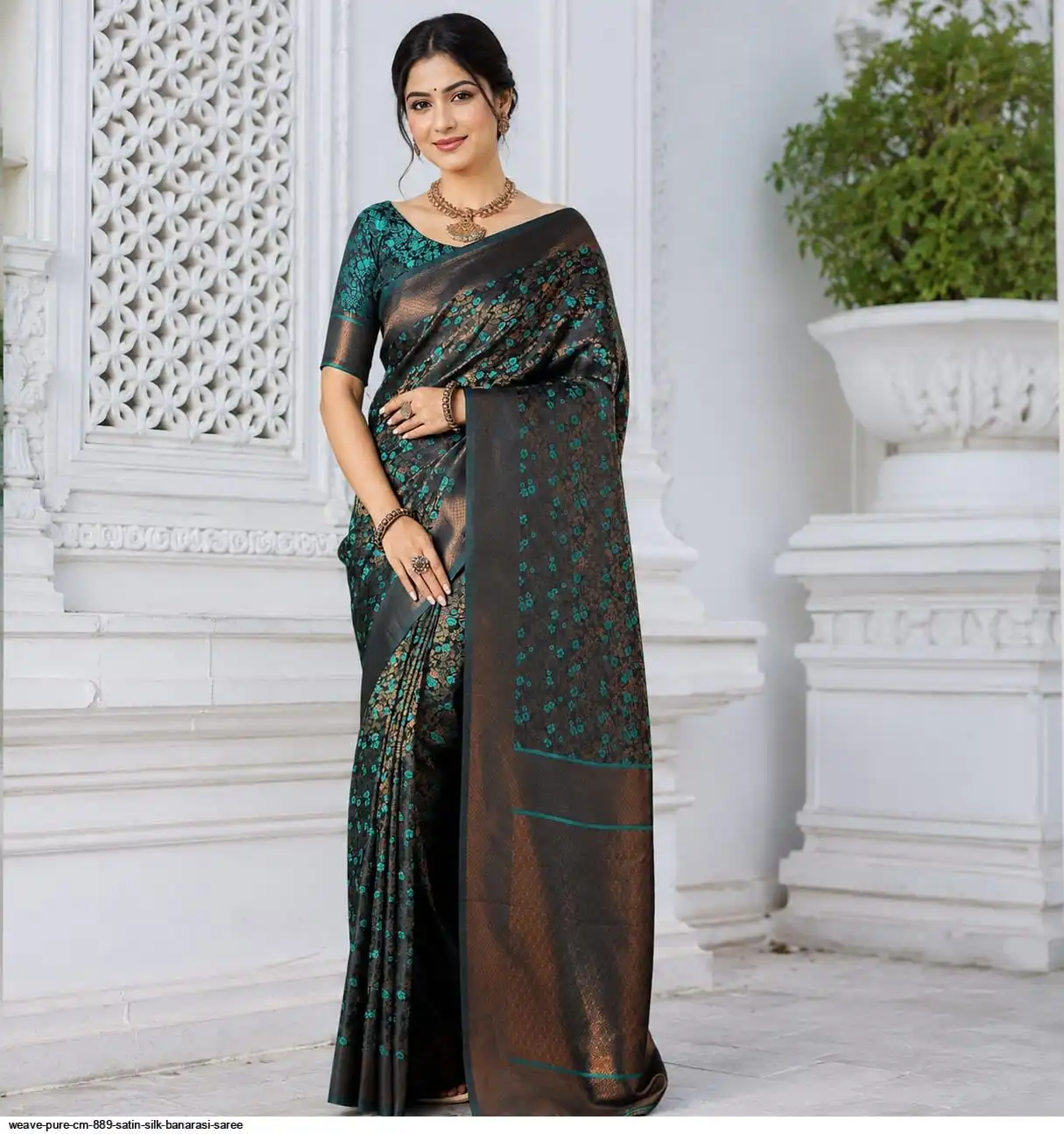 WEAVE PURE CM 889 SATIN SILK BANARASI SAREE 1