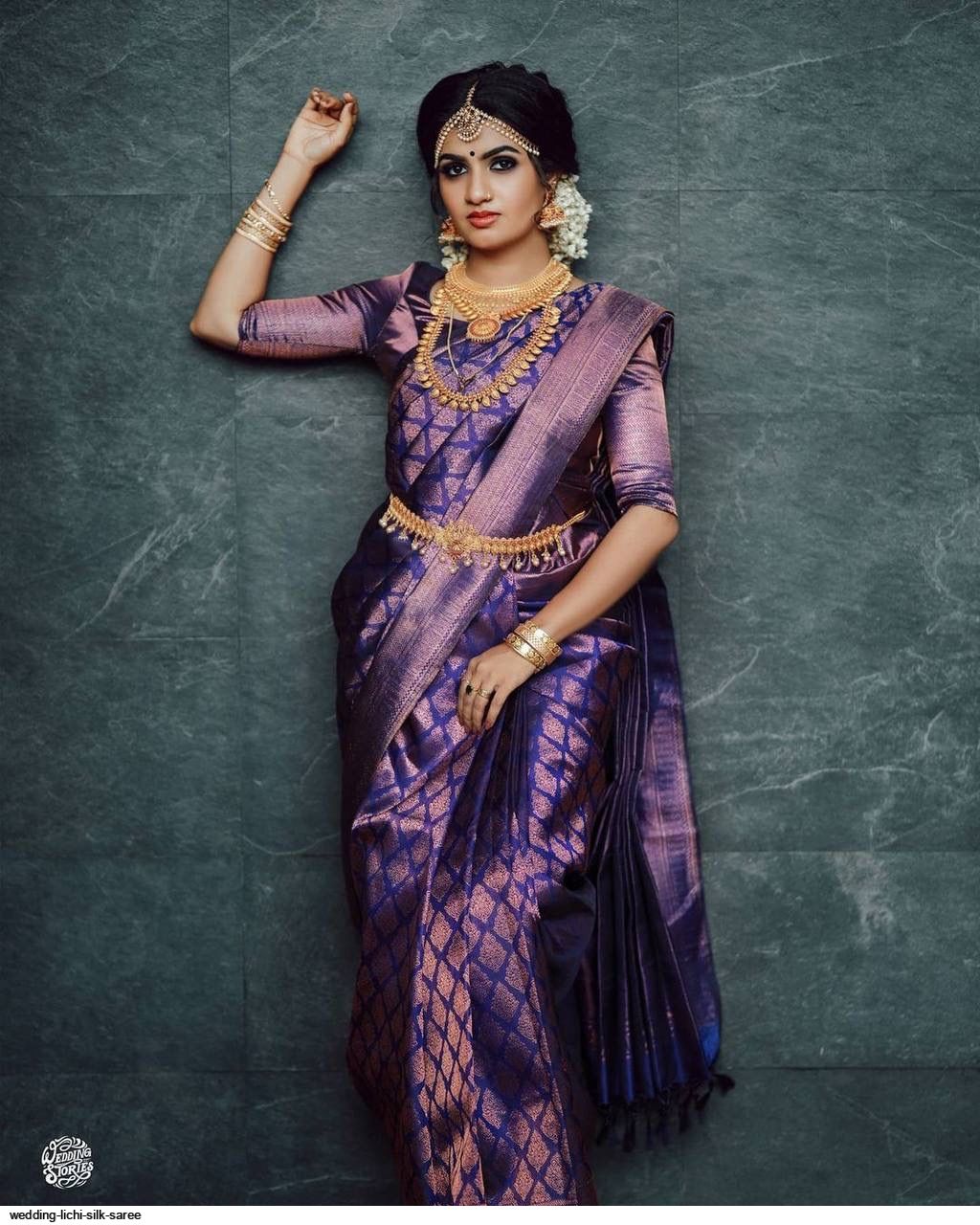 WEDDING LICHI SILK SAREE