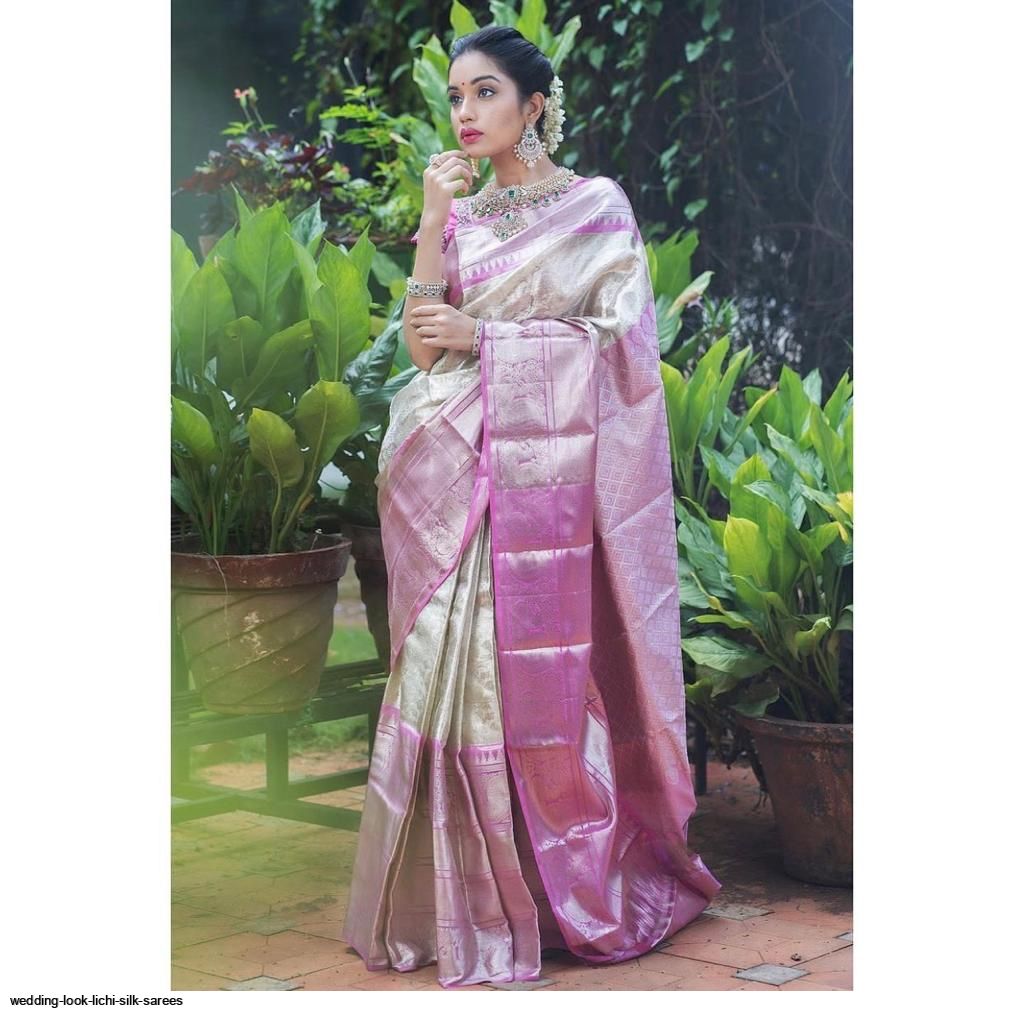 WEDDING LOOK LICHI SILK SAREES