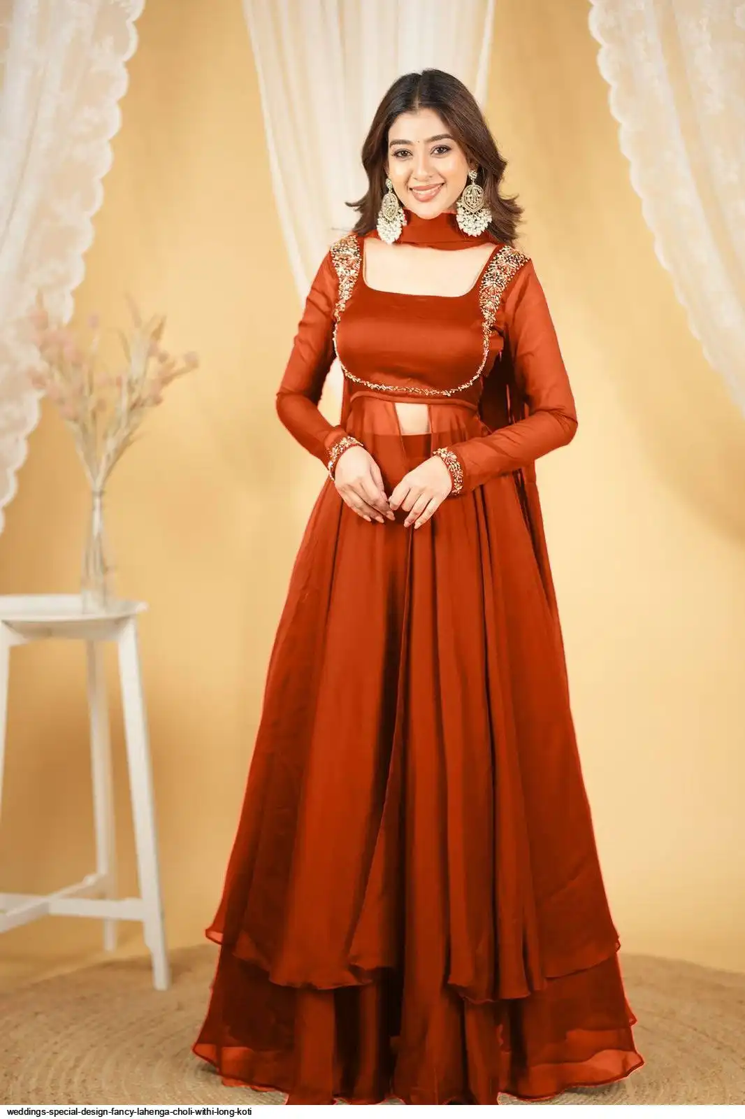 WEDDINGS SPECIAL DESIGN FANCY LAHENGA CHOLI WITHI LONG KOTI 5