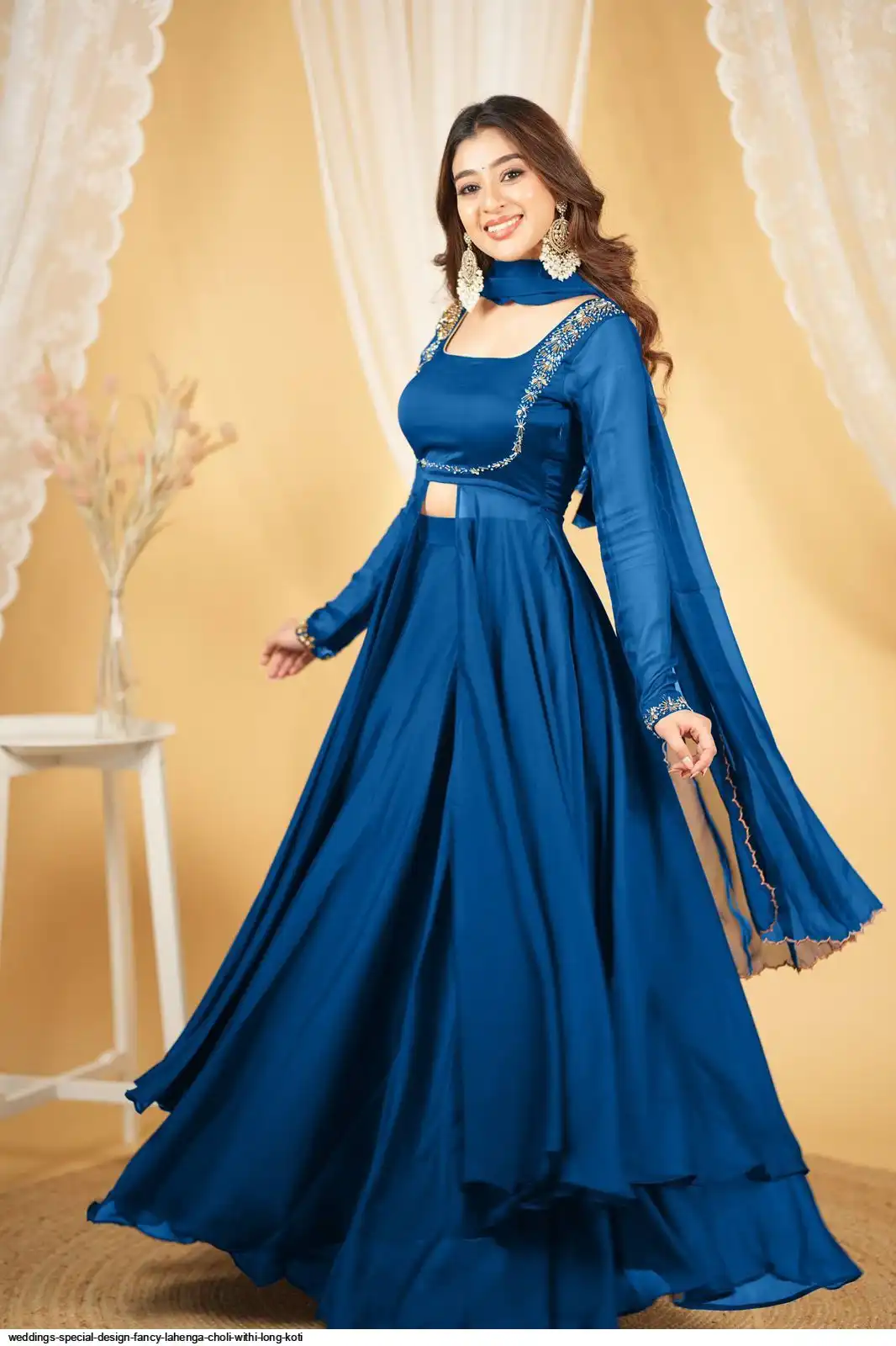 WEDDINGS SPECIAL DESIGN FANCY LAHENGA CHOLI WITHI LONG KOTI 4