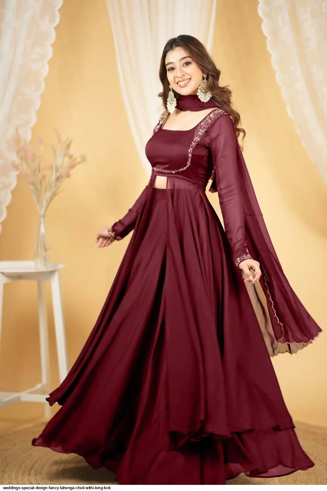 WEDDINGS SPECIAL DESIGN FANCY LAHENGA CHOLI WITHI LONG KOTI 6