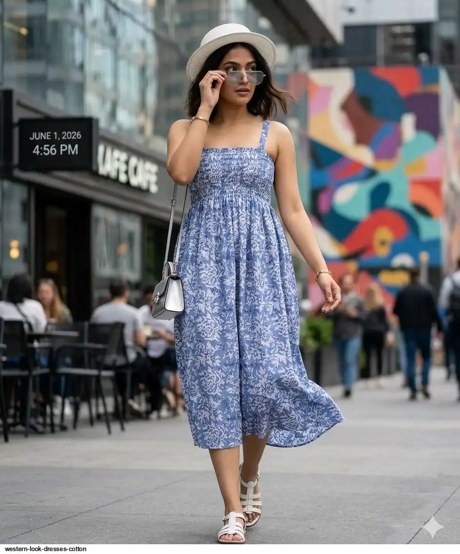 WESTERN LOOK DRESSES COTTON D