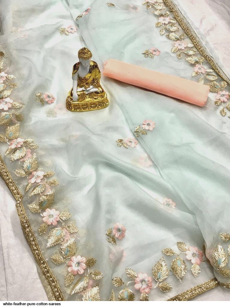 ALL SILKS Sarees : Buy ALL SILKS White Cotton Tant Woven Saree without Blouse  Online | Nykaa Fashion.