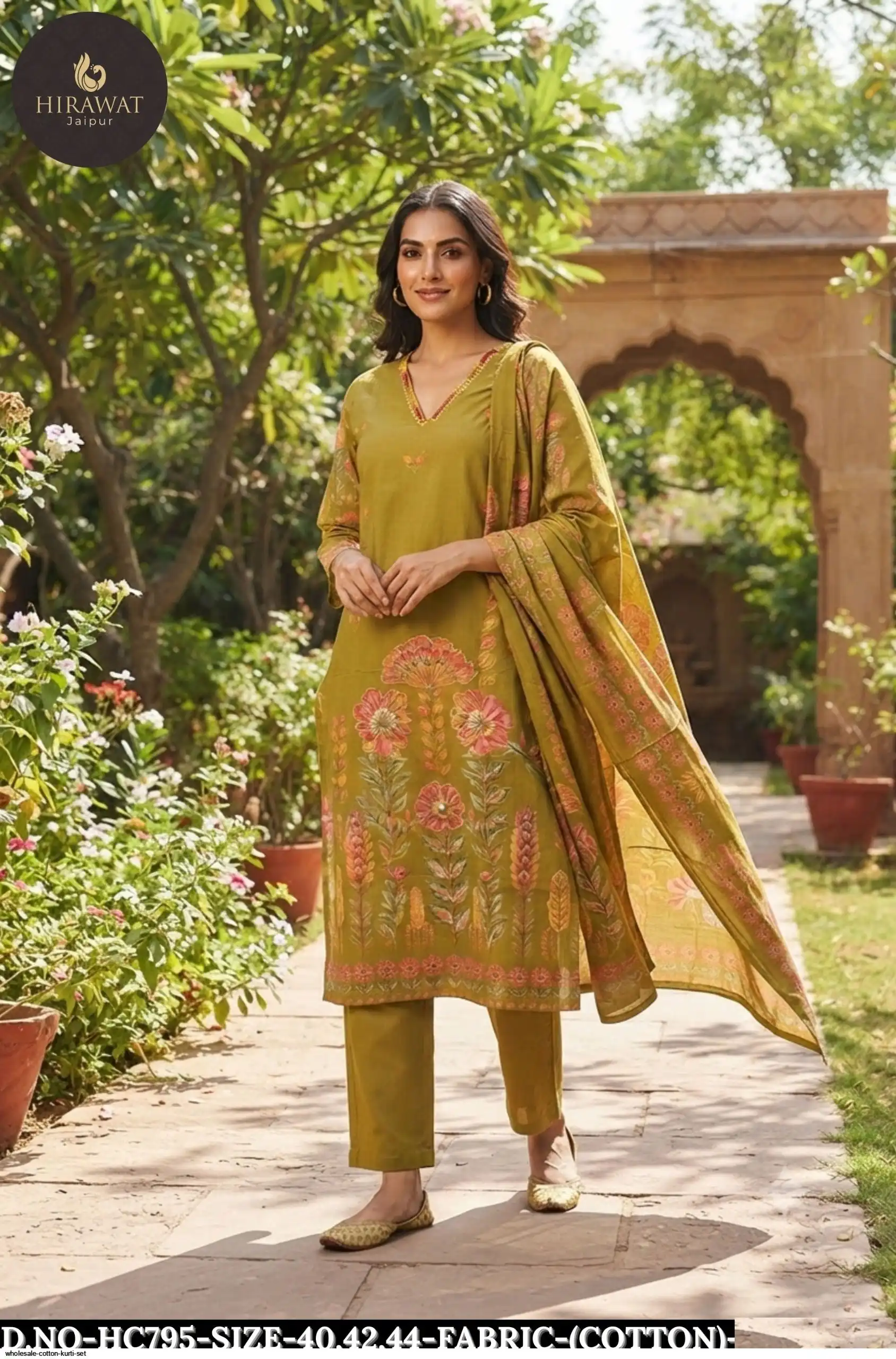 WHOLESALE COTTON KURTI SET HC795