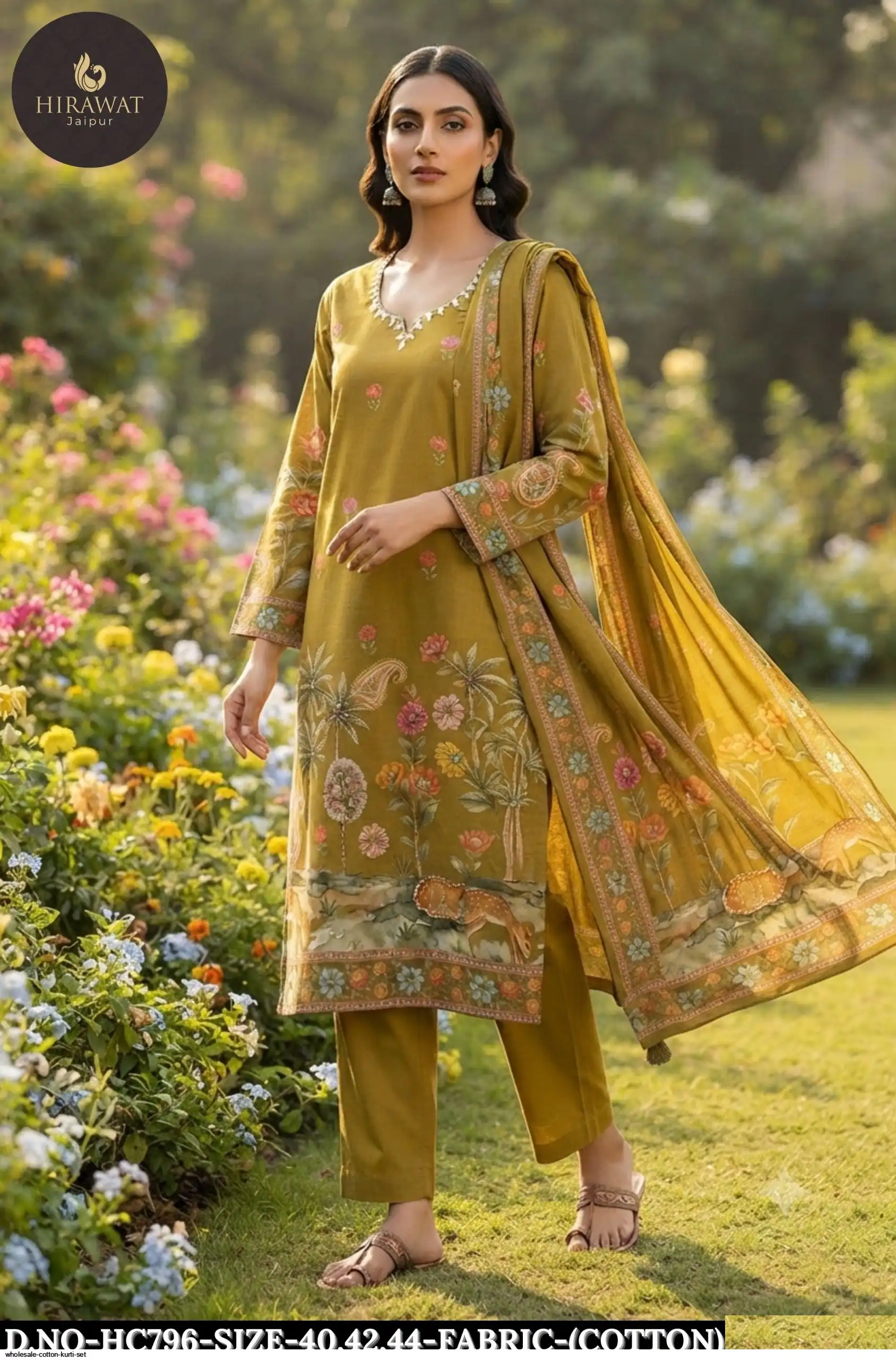 WHOLESALE COTTON KURTI SET HC796