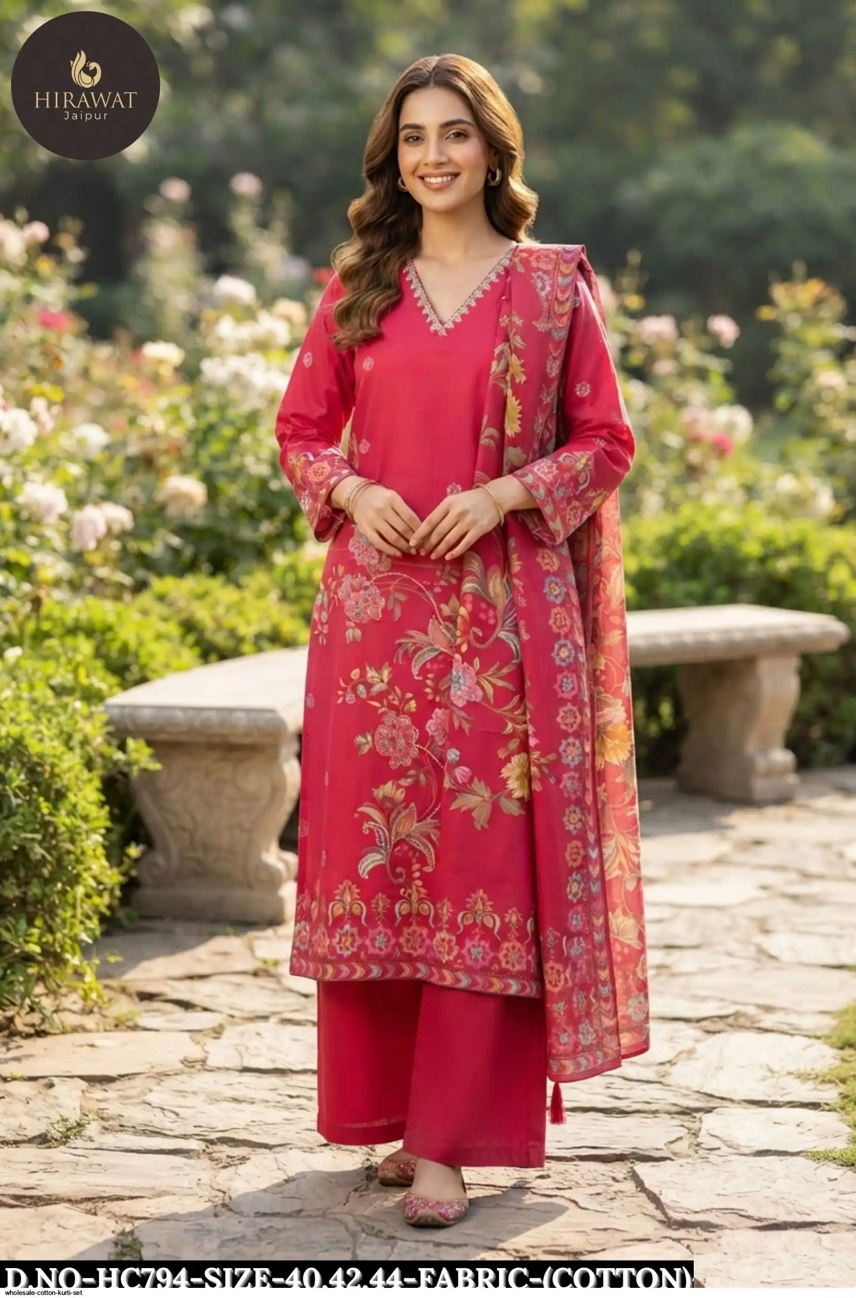 WHOLESALE COTTON KURTI SET HC794
