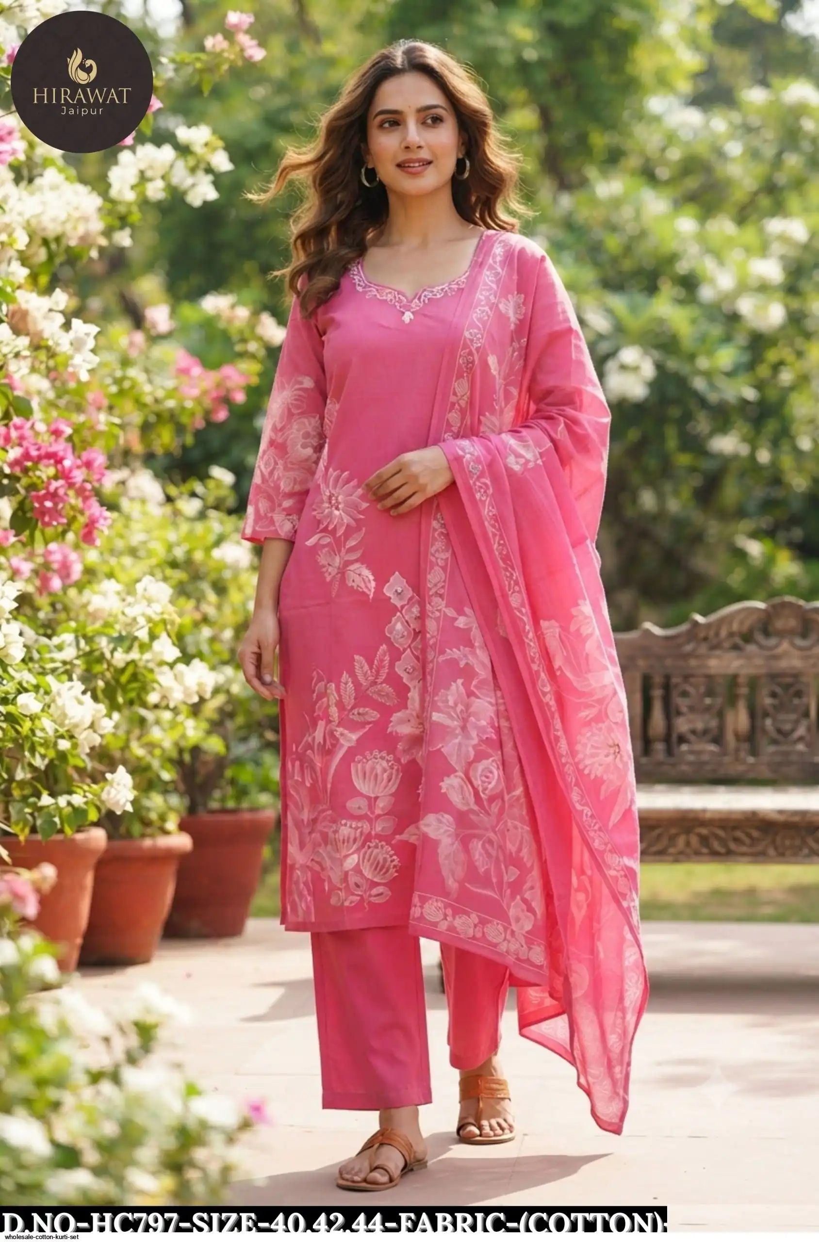WHOLESALE COTTON KURTI SET HC797