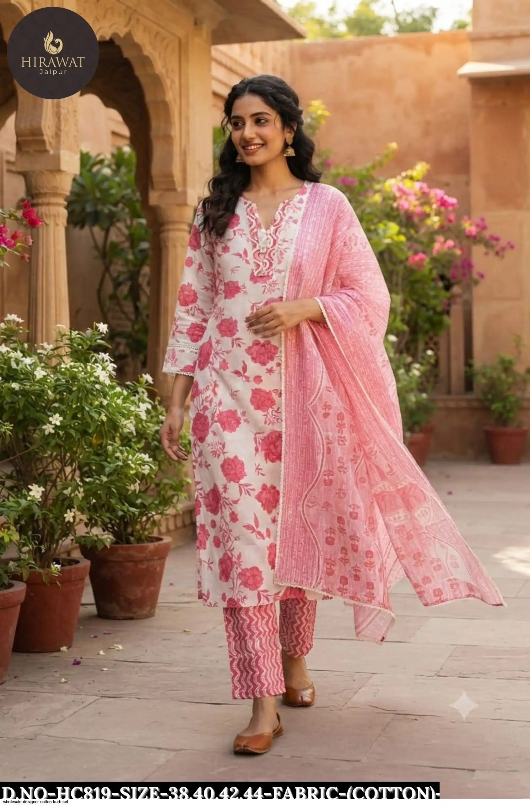 WHOLESALE DESIGNER COTTON KURTI SET B